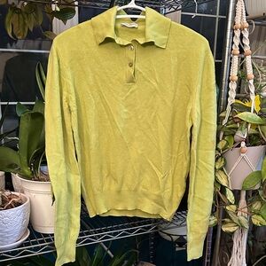 Lime Green Women's Polo Sweater